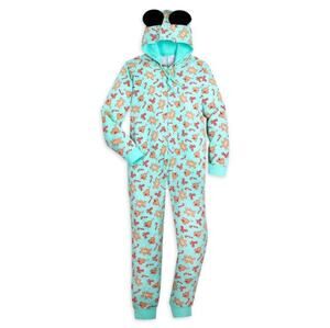 Disney Organic Mickey Mouse Christmas Gingerbread Pajamas Womens M Lounge Ears